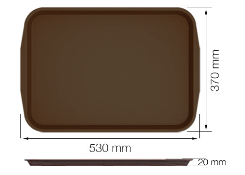 Cafeteria bakke 530 x 530mm - brun