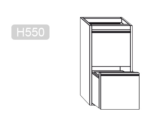 Skuffebord PREMIUM 0,4m - med 2 skuffer - underskabsmodul til Rustfrit stål arbejdsbordene 600 dybt