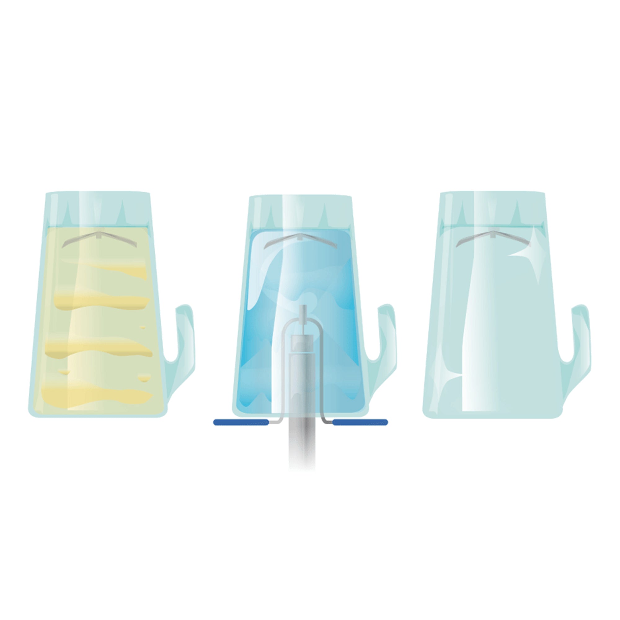 Beholder/glasbruser med automatisk vandstop