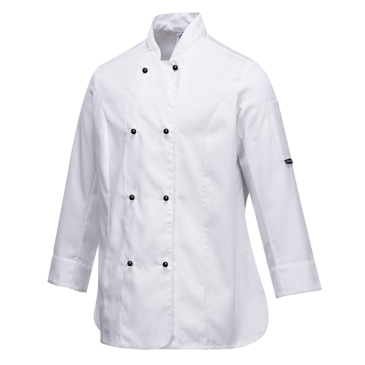 Dame madlavningsjakke med lange ærmer - Hvid - Størrelse: L