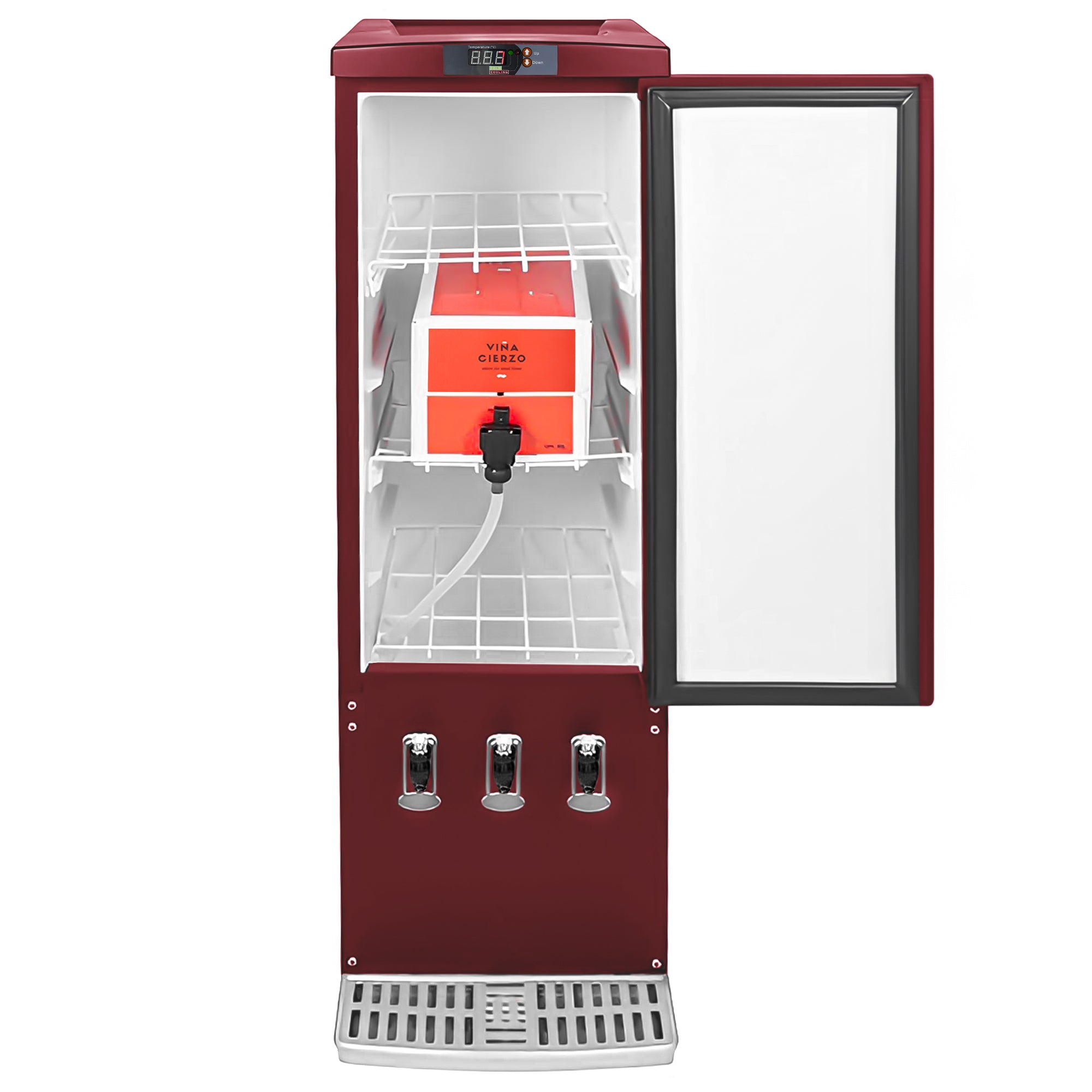 Dispenser-køleskab - 110 liter - vinrød