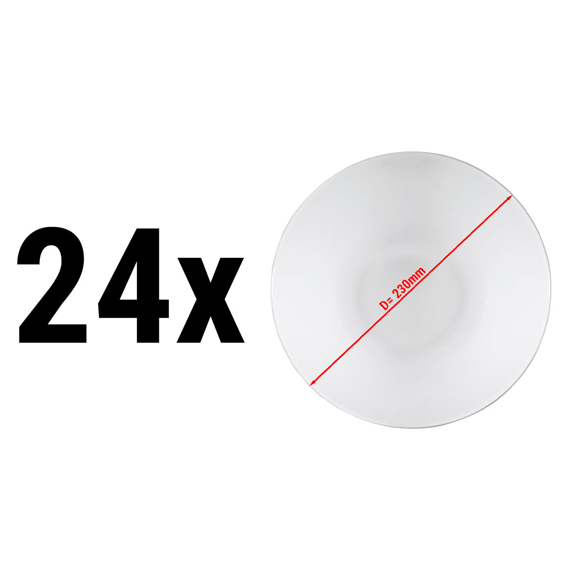 (24 stk.) PERA Hvid - Desser / Salatskål - Ø 23 cm