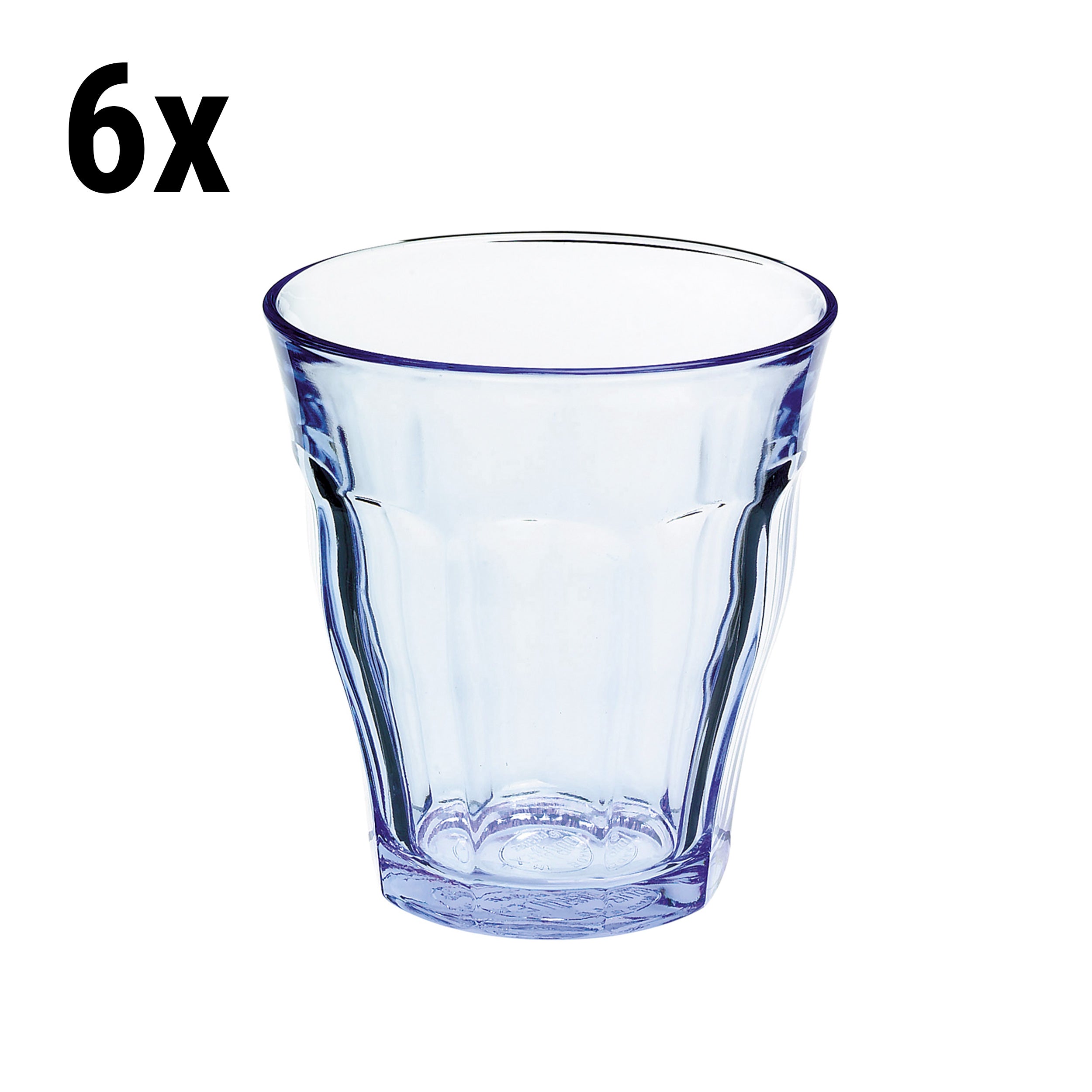 (6 stk.) Duralex All Purpose Drikkeglas - ISTANBUL - 220 ml - Blå-Transparent