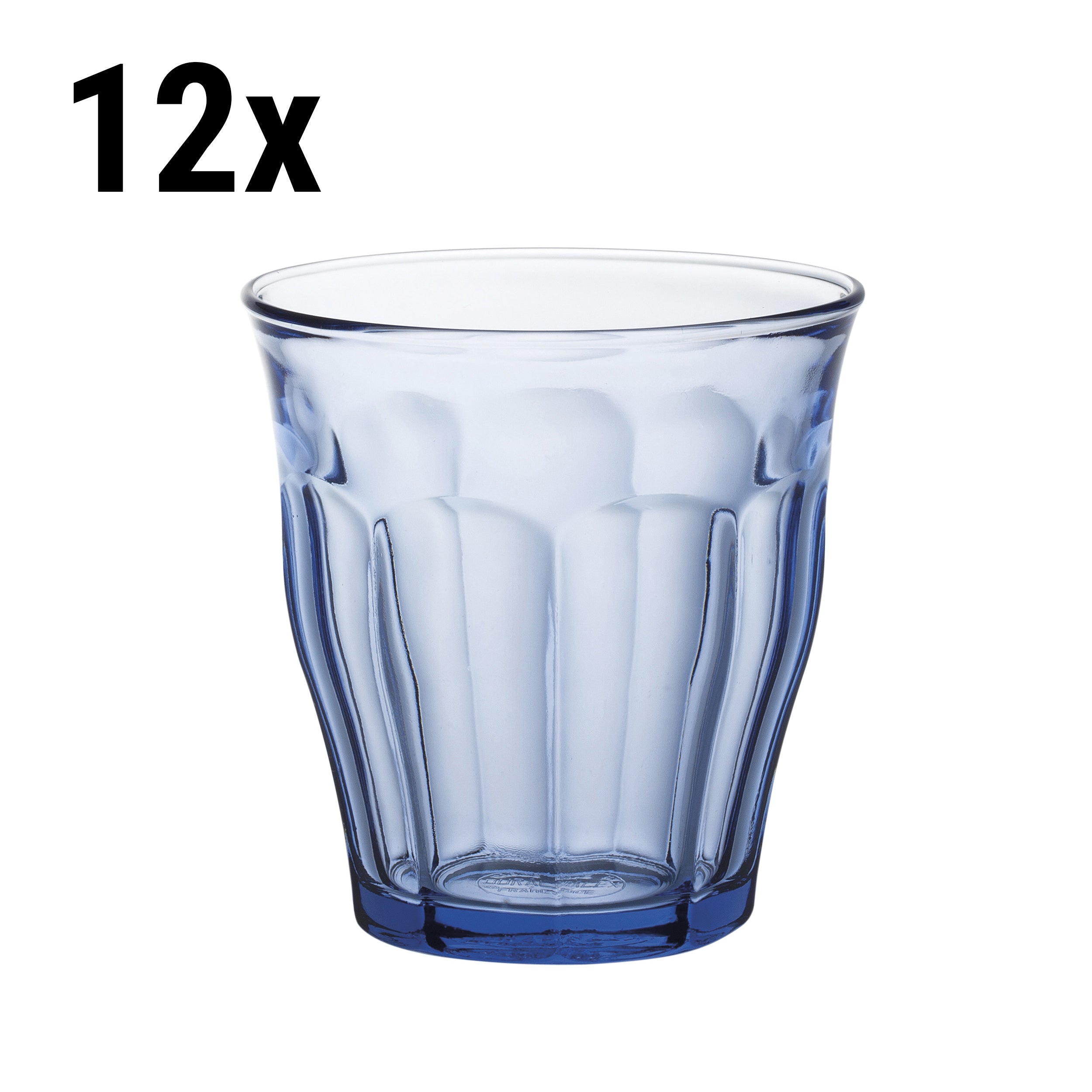 (12 stk.) Duralex All Purpose Drikkeglas - ISTANBUL - 250 ml - Blå-Transparent