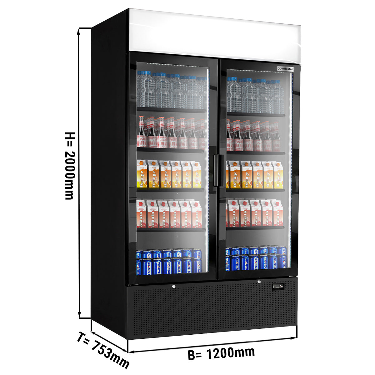 (3 stk) Flaskekøleskab - 3144 liter (Total) - Sort