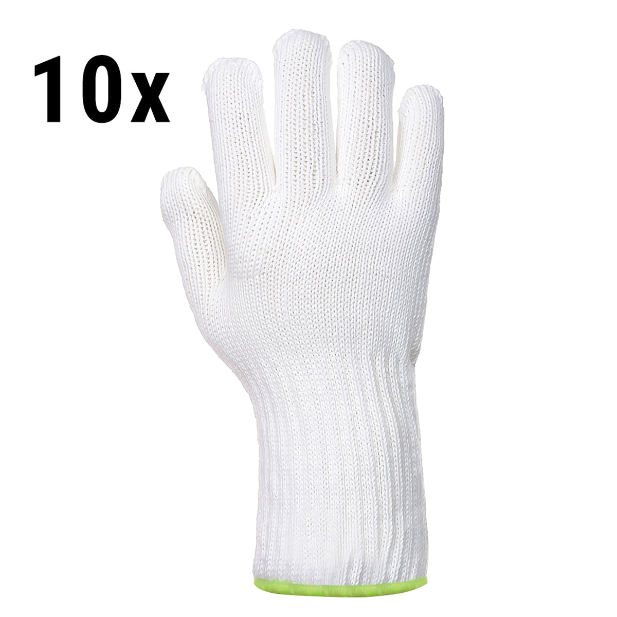 (10 stk.) Varmebestandig handske - Hvid - Størrelse: L