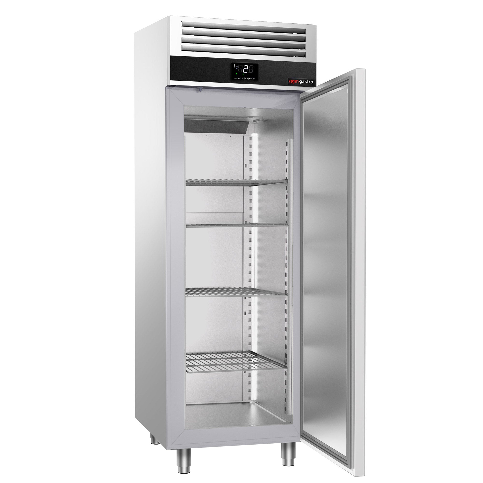 Køleskab - 0,7 x 0,81 m - med 1 halvdør i rustfrit stål
