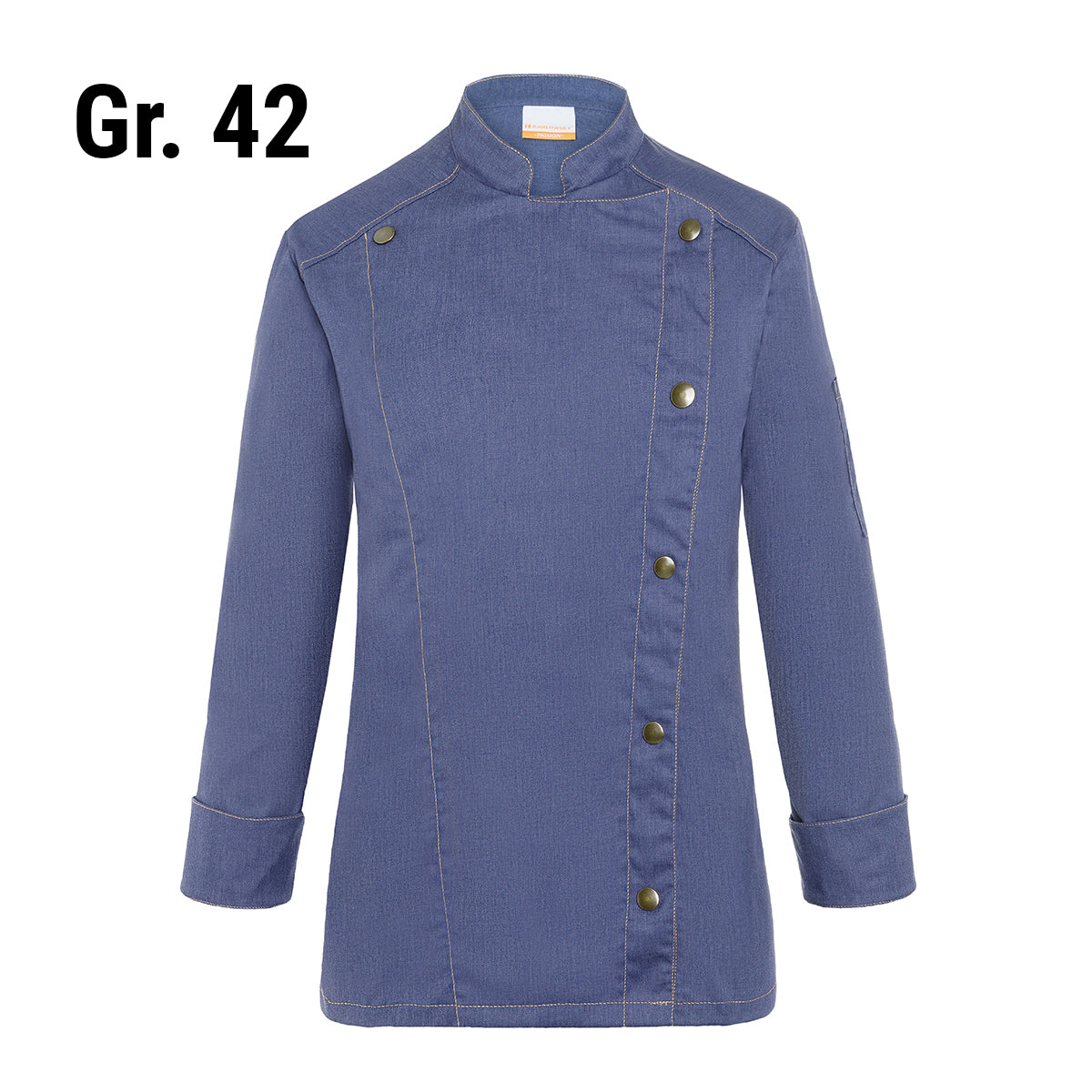 Karlowsky dame kokkejakke i jeans-stil - vintage blå - størrelse: 42