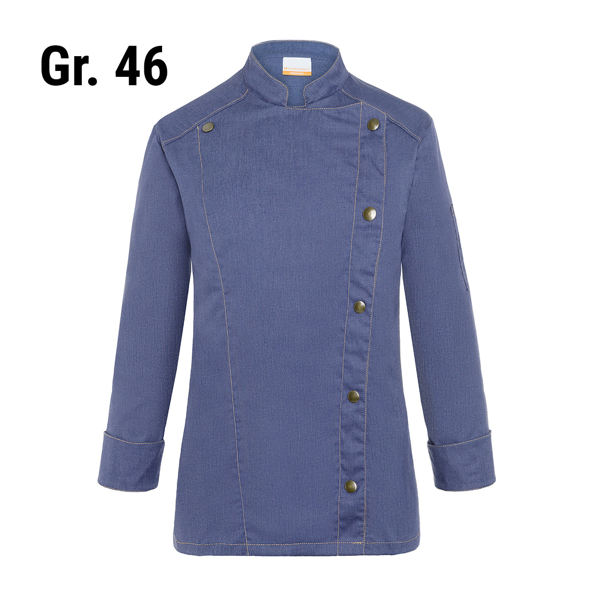 Karlowsky dame kokkejakke i jeans-stil - vintage blå - størrelse: 46