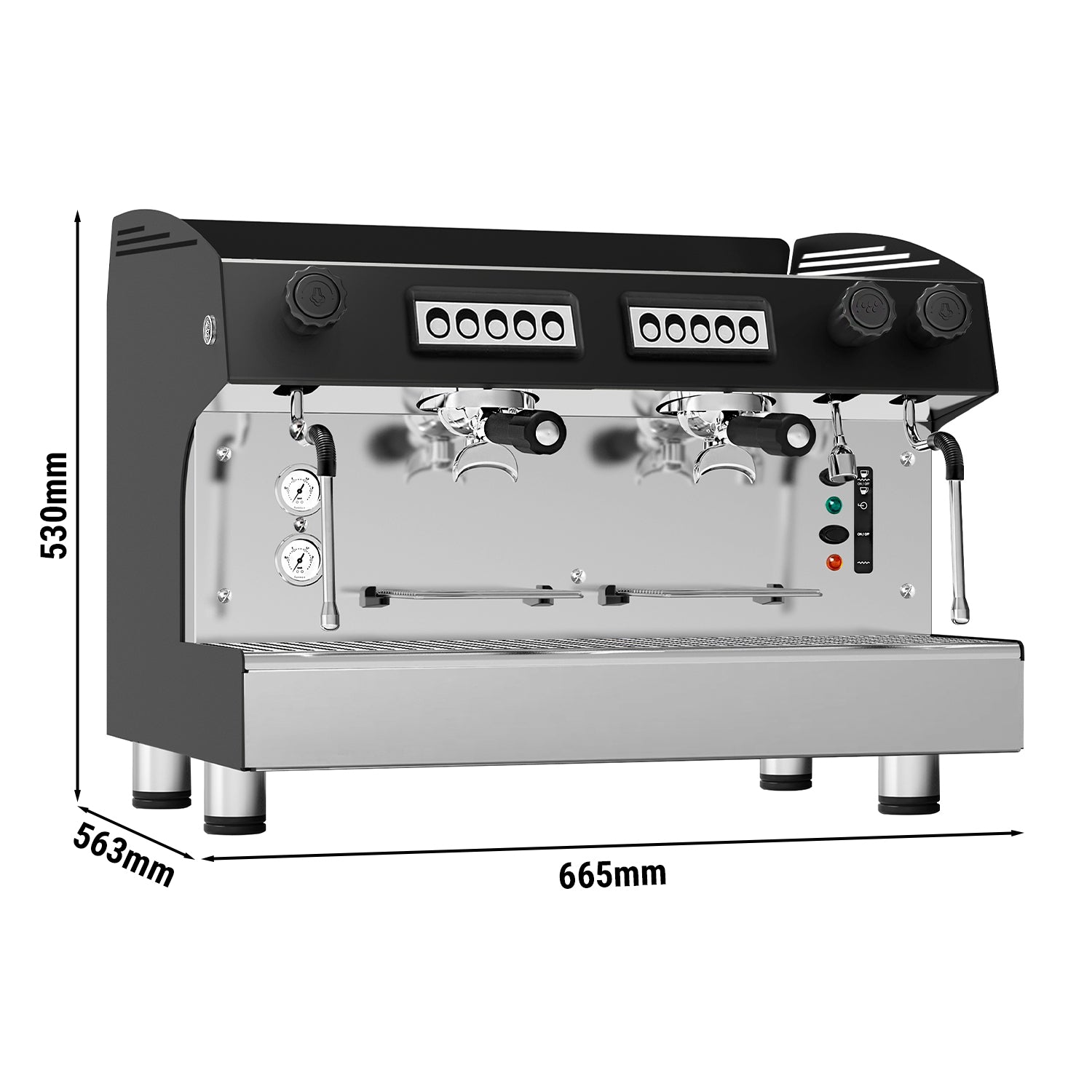 Espresso / kaffemaskine 2 Gruppe - Rustfrit stål
