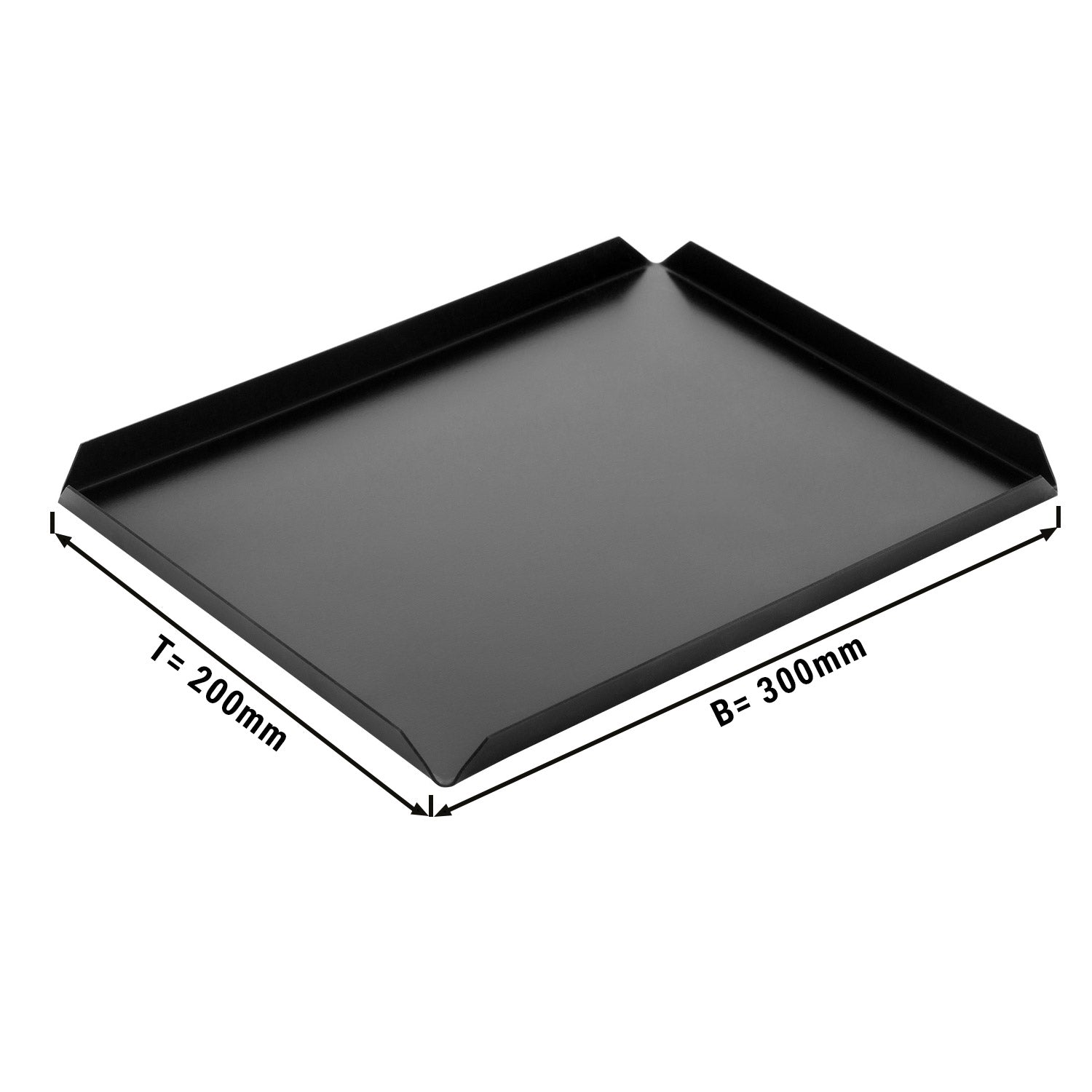 (5 stk.) Slik- og præsentationsplade i aluminium - 300 x 200 x 10 mm - Sort