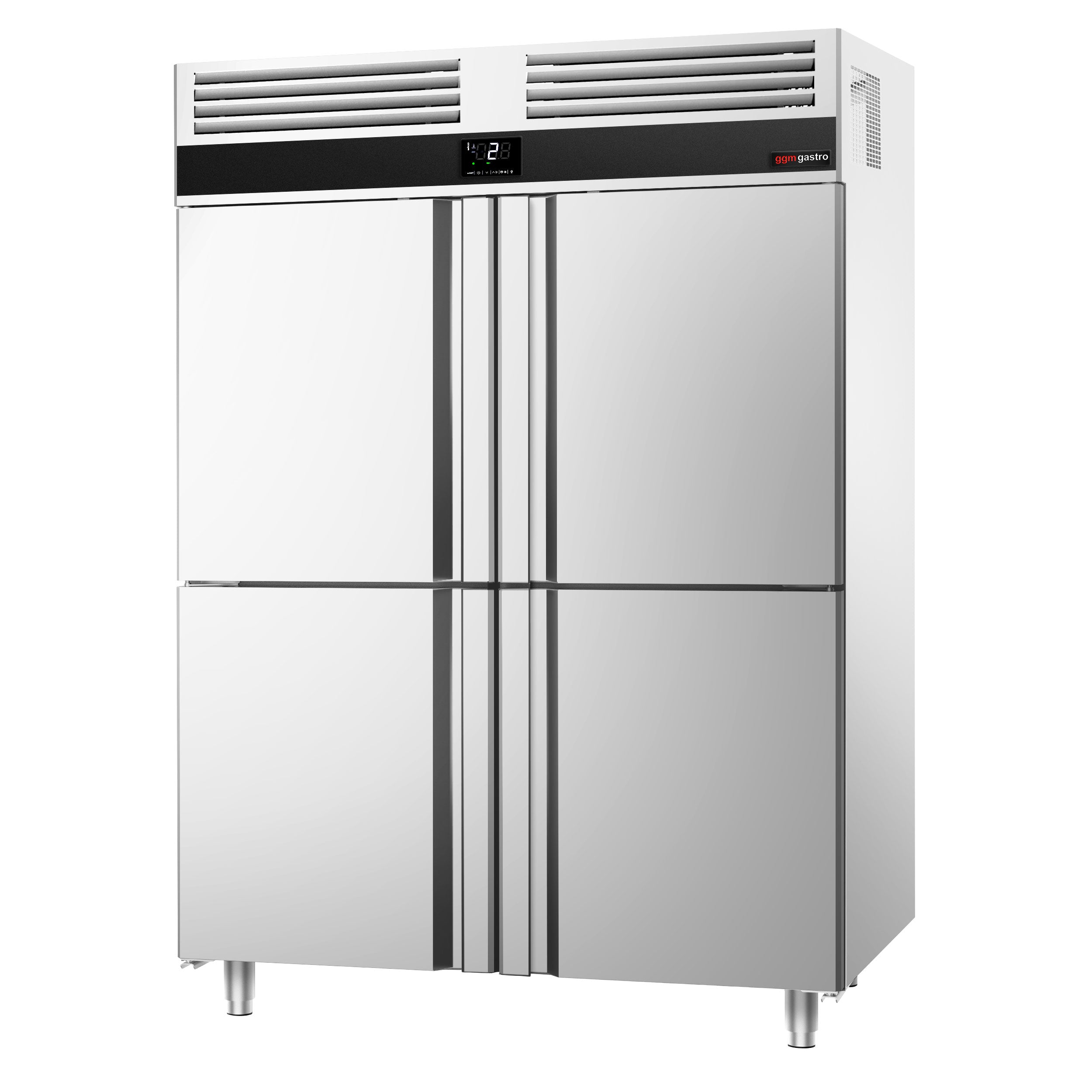 Køleskab - 1,4 x 0,81 m - med 4 rustfrie halvdøre