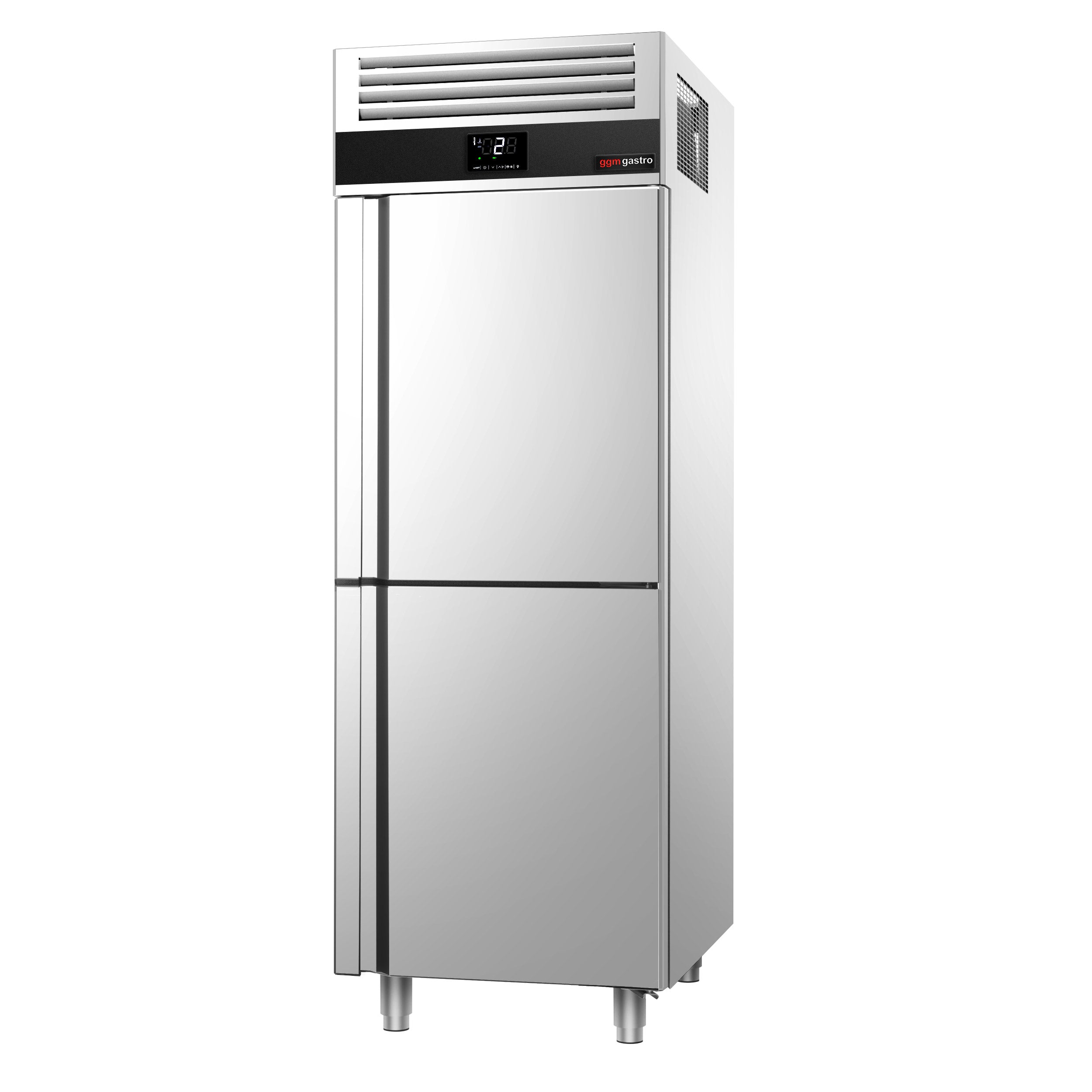 Køleskab - 0,7 x 0,81 m - med 2 rustfrie halvdøre