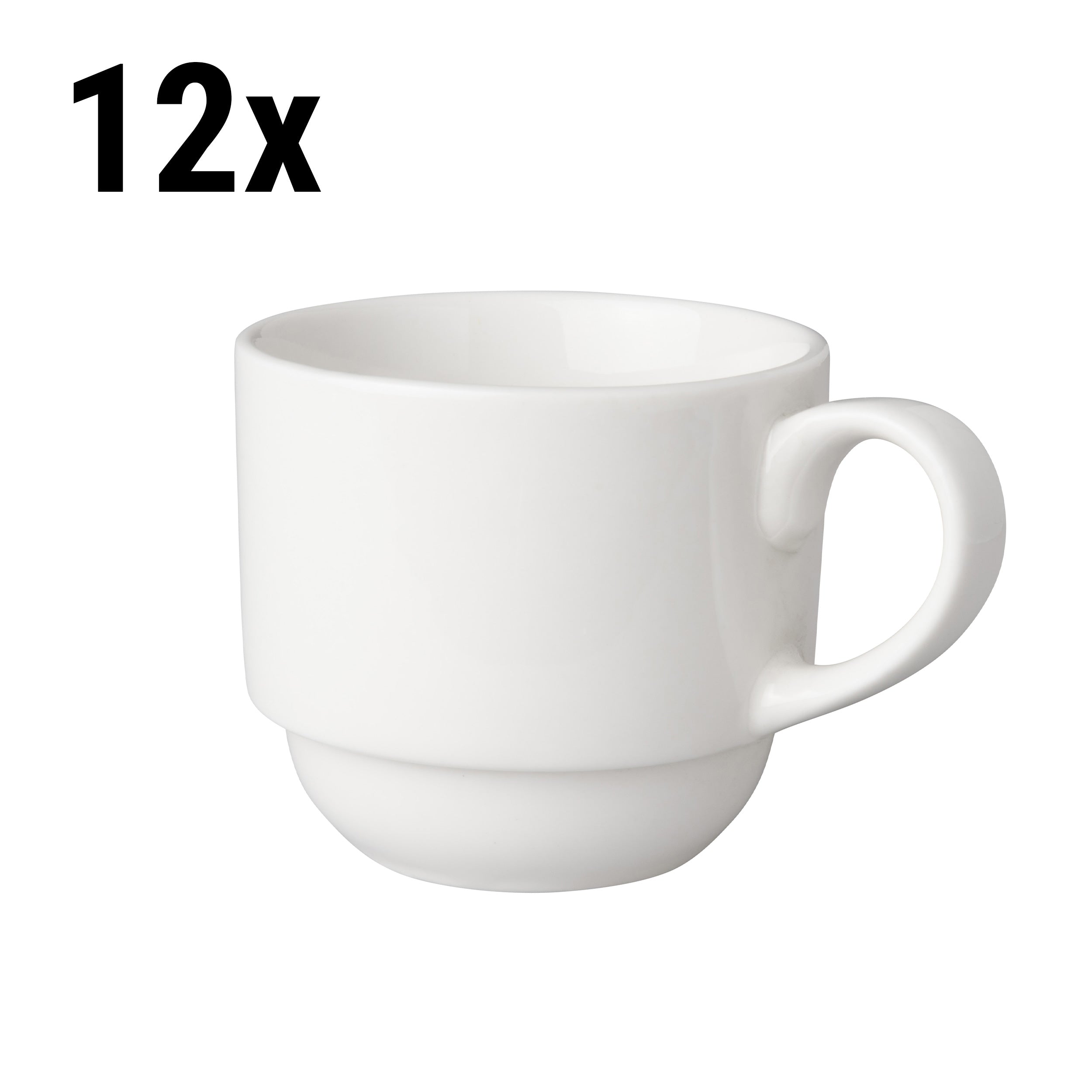(12 stk.) Mammoet kaffekop - 20 cl - Hvid