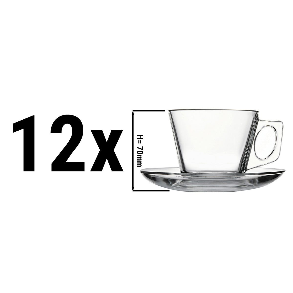 (24 stk.) IZMIR - Kaffe/te kop og underkop - 195 cc