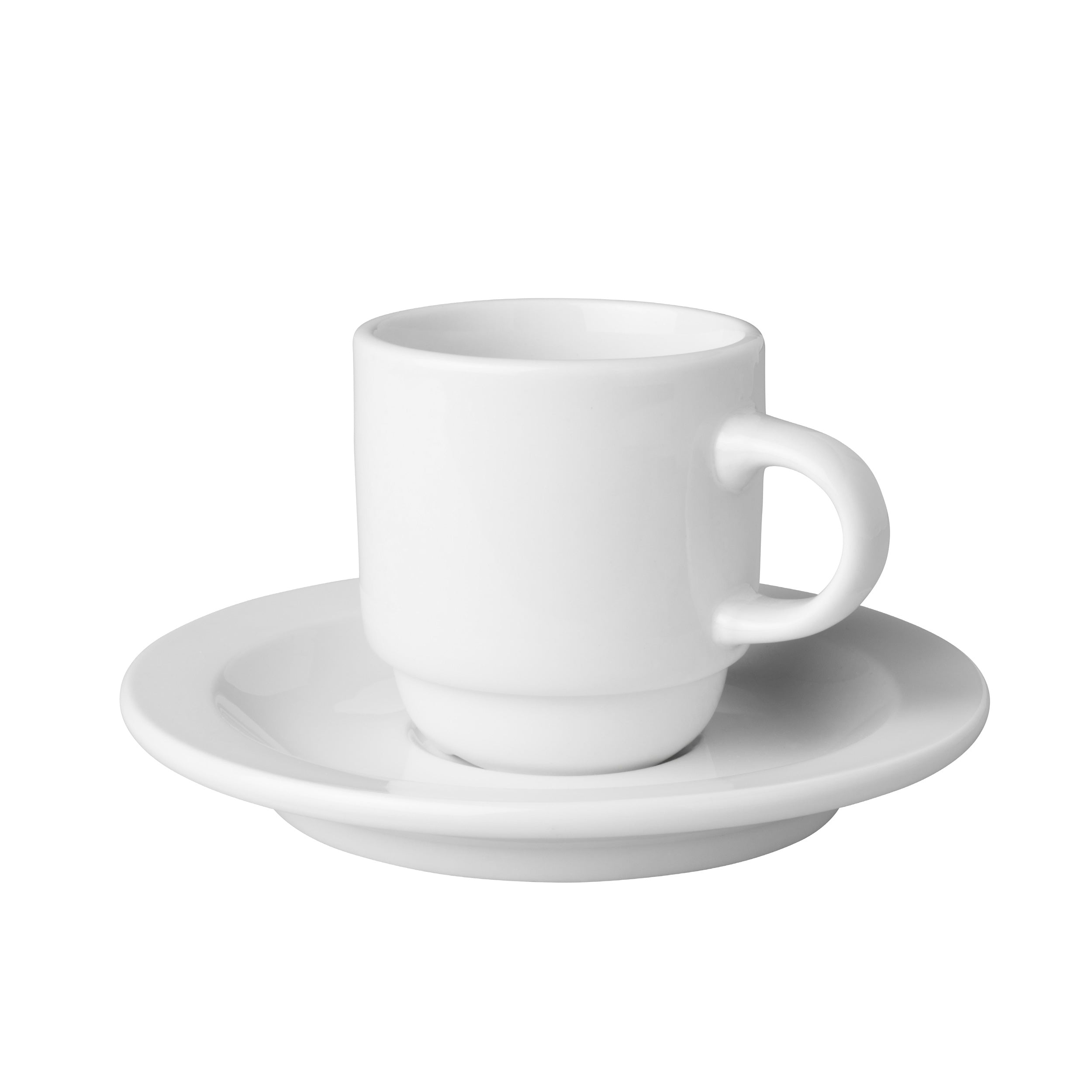 (6 stk.) Kaffekopper + underkopper Mammoet - 14 cl - Hvid