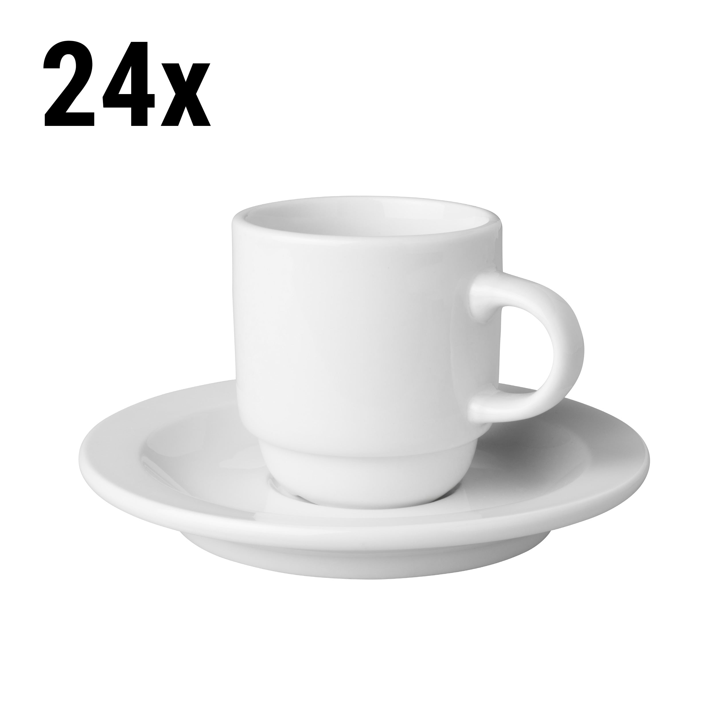 (24 stk.) Kaffekopper + underkopper Mammoet - 14 cl - Hvid