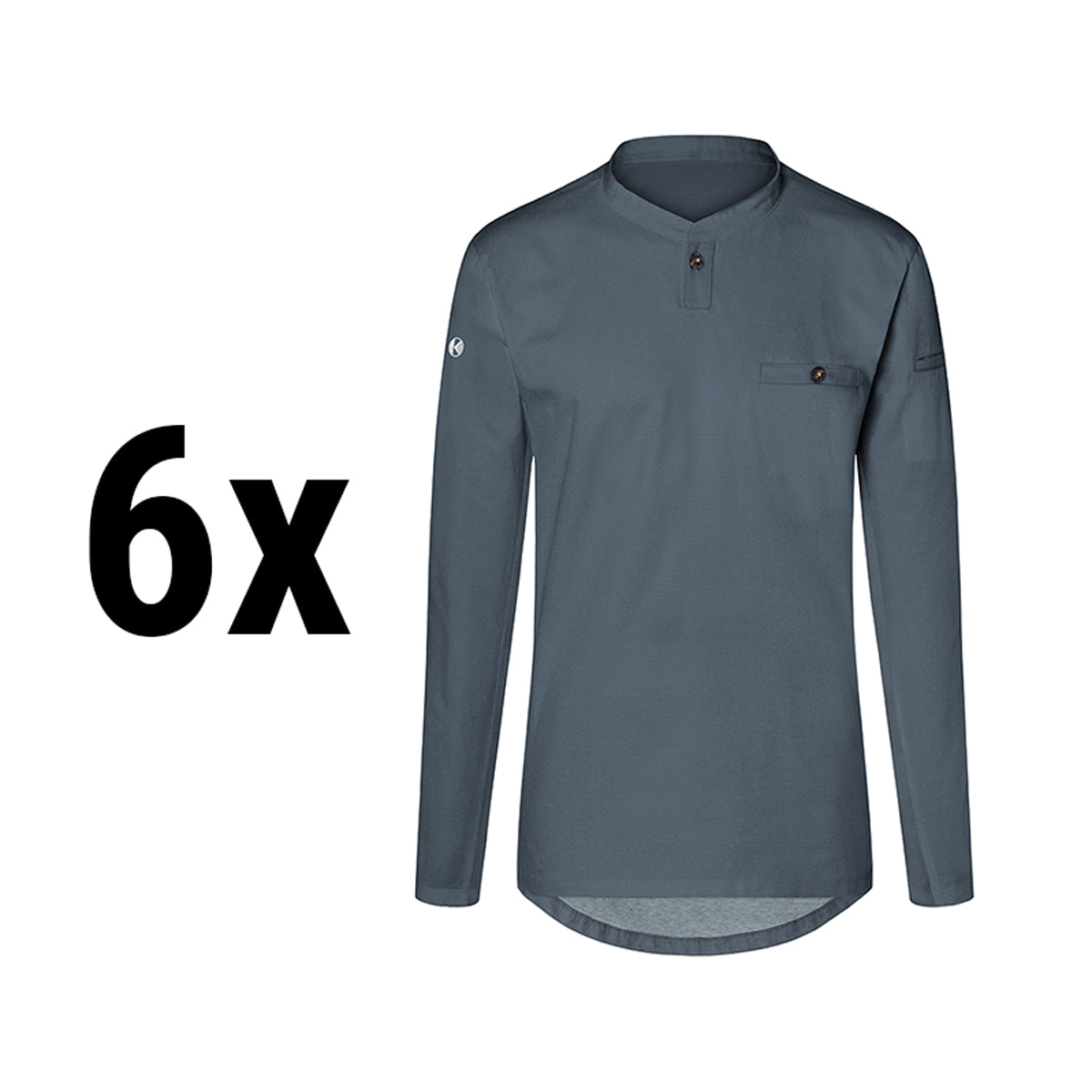 (6 stk) Karlowsky - Langærmet arbejdsskjorte til herrer Performance - Antracit - Størrelse: 4XL