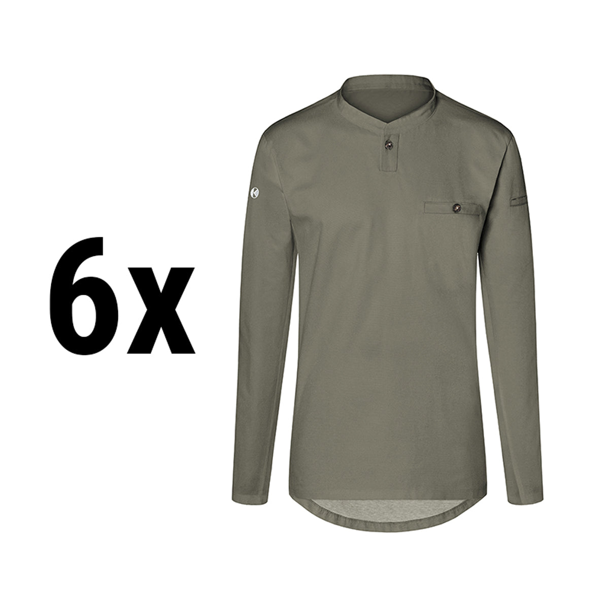 (6 stk) Karlowsky - Langærmet arbejdsskjorte til herrer Performance - Salvie - Størrelse: 2XL
