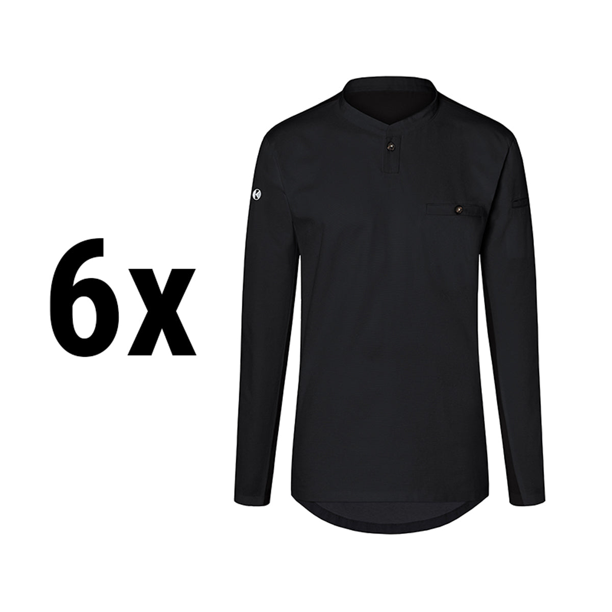 (6 stk) Karlowsky - Langærmet arbejdsskjorte til herrer Performance - Sort - Størrelse: 3XL
