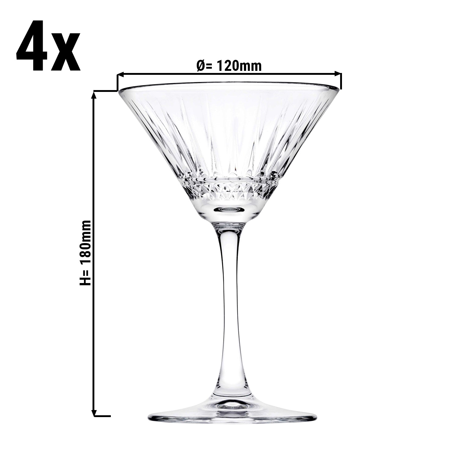 (4 stk.) Martini glas - ELYSIA - 220 ml - Transparent
