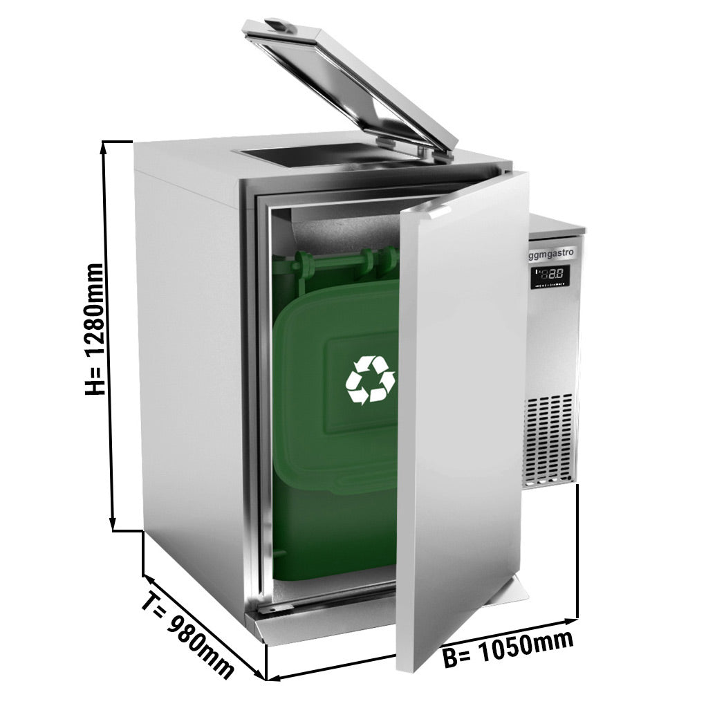 Vådt affalds køleskab 1x 120 liter / køleaggregat til højre