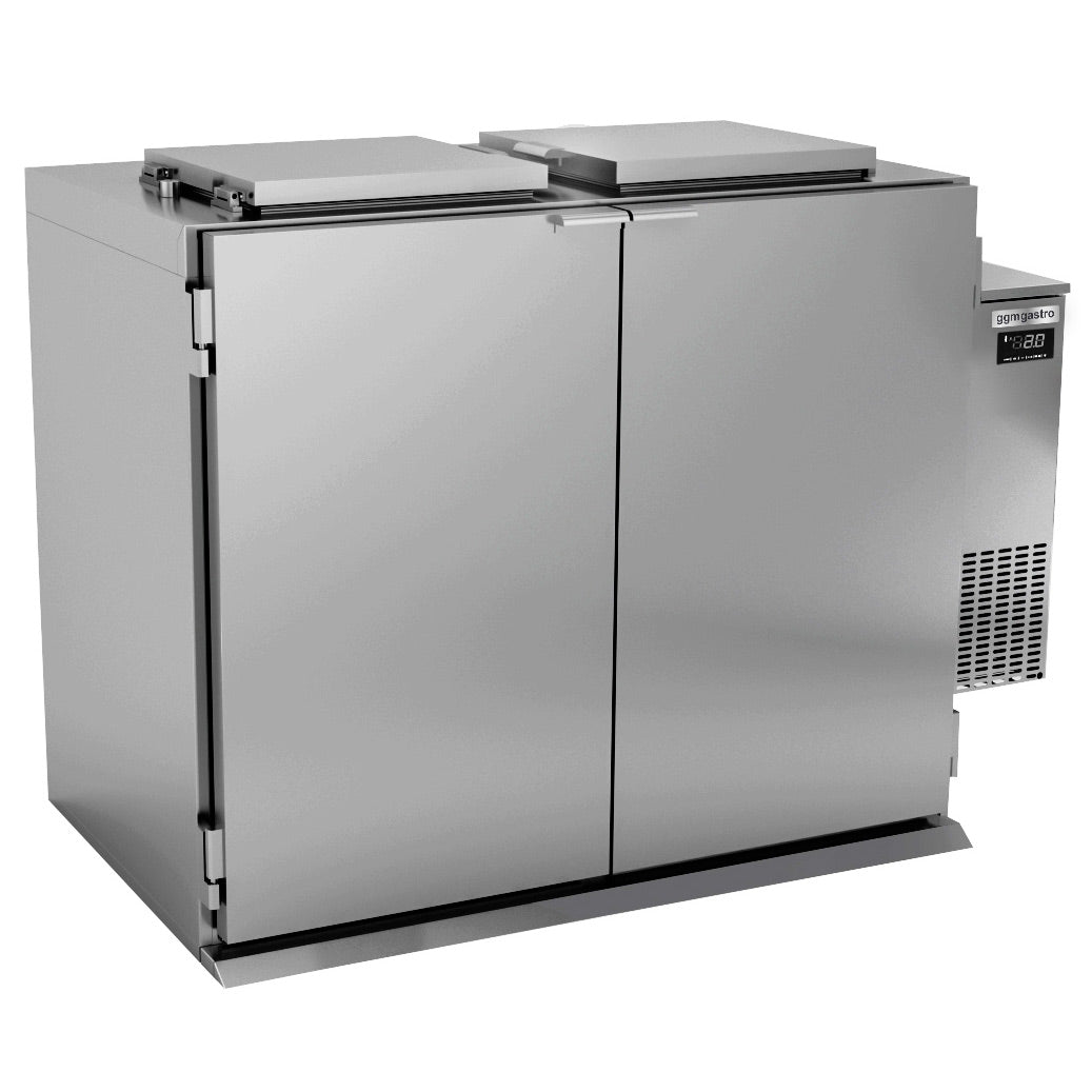 Vådt affalds køleskab 2x 120 eller 1x 240 liter / køleaggregat til højre