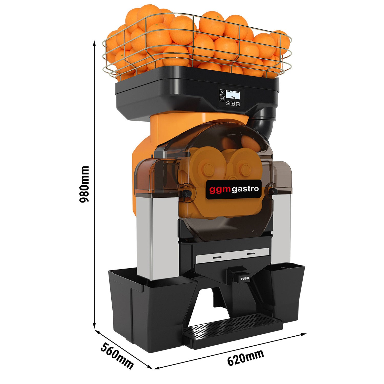Elektrisk appelsinpresser - orange - automatisk fremføring - inklusive automatisk rengøringstilstand