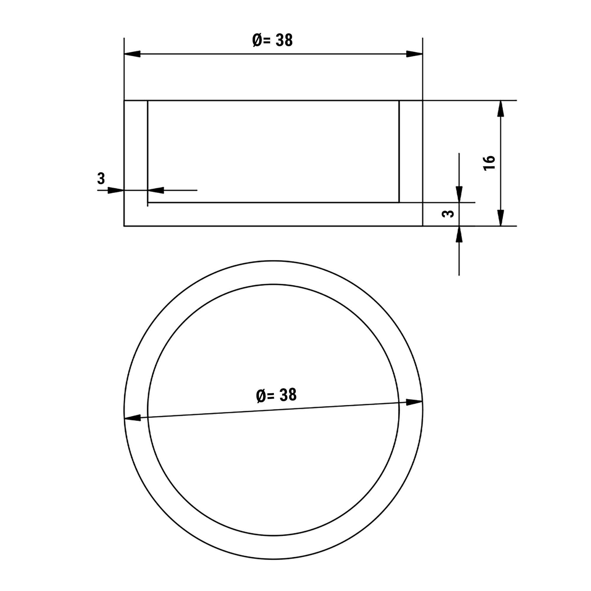 Plade til Tarteletmaskine - Form: Rund - Ø 37 mm / Højde: 16 mm