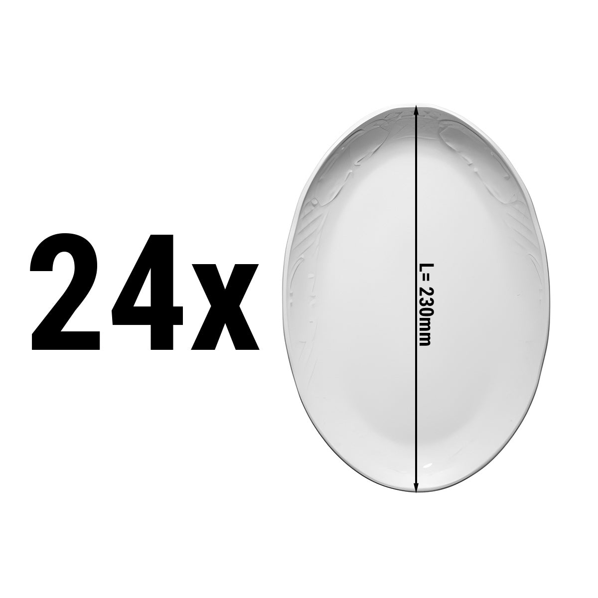(24 stk.) CLASICO - tallerken/ fad ovalt - Ø 28 cm