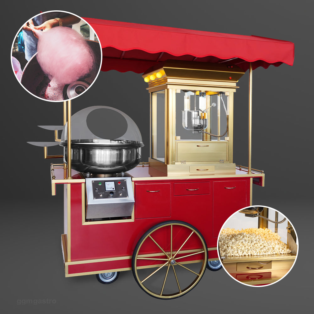 Popcorn / candyfloss vogn inkl. Belysning