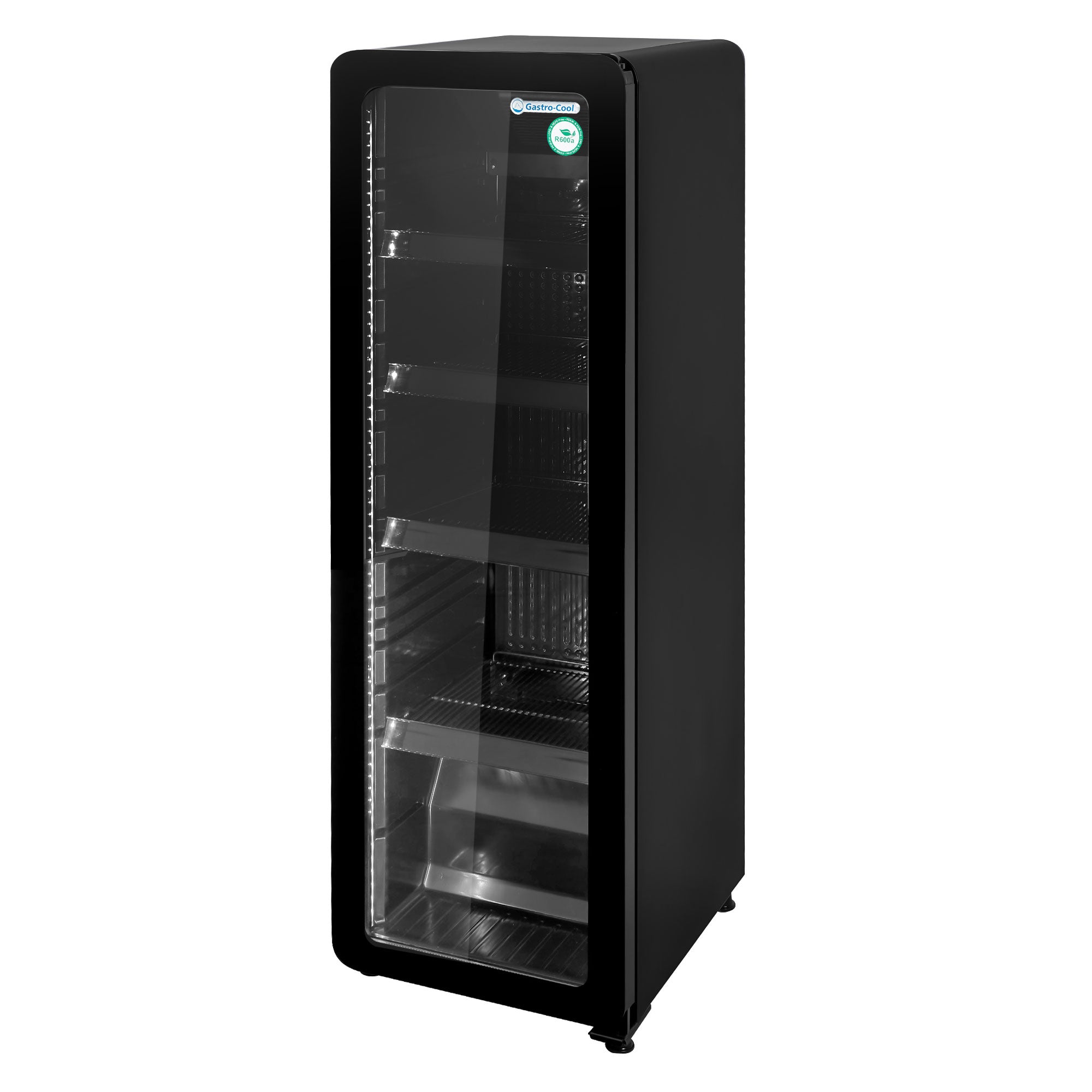 Retro køleskab med glasdør - 135 liter - sort