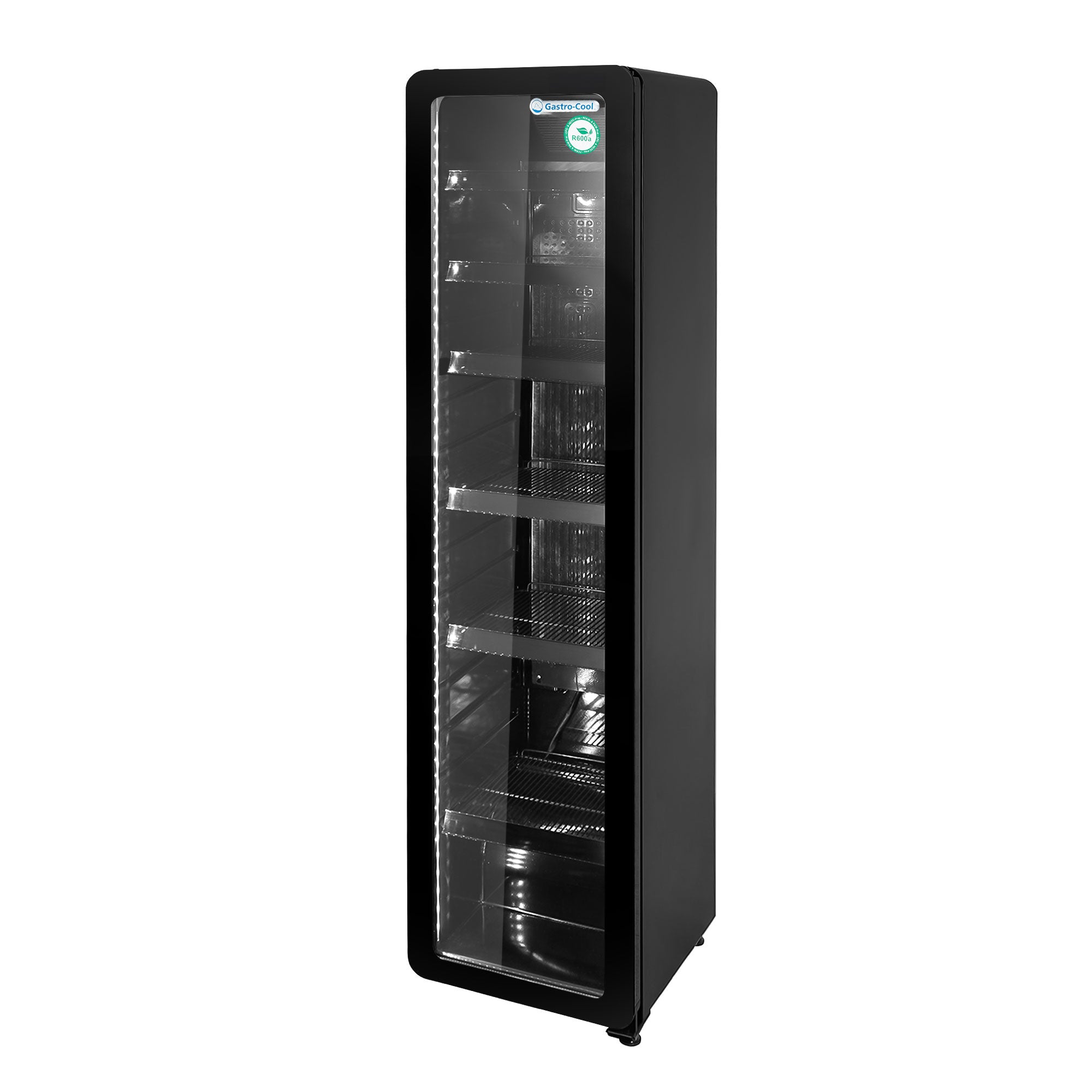 Retro-køleskab med glasdør - sort