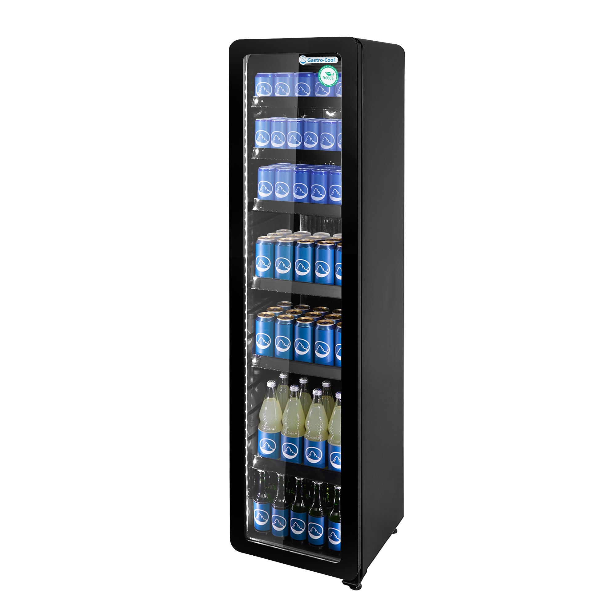Retro-køleskab med glasdør - sort
