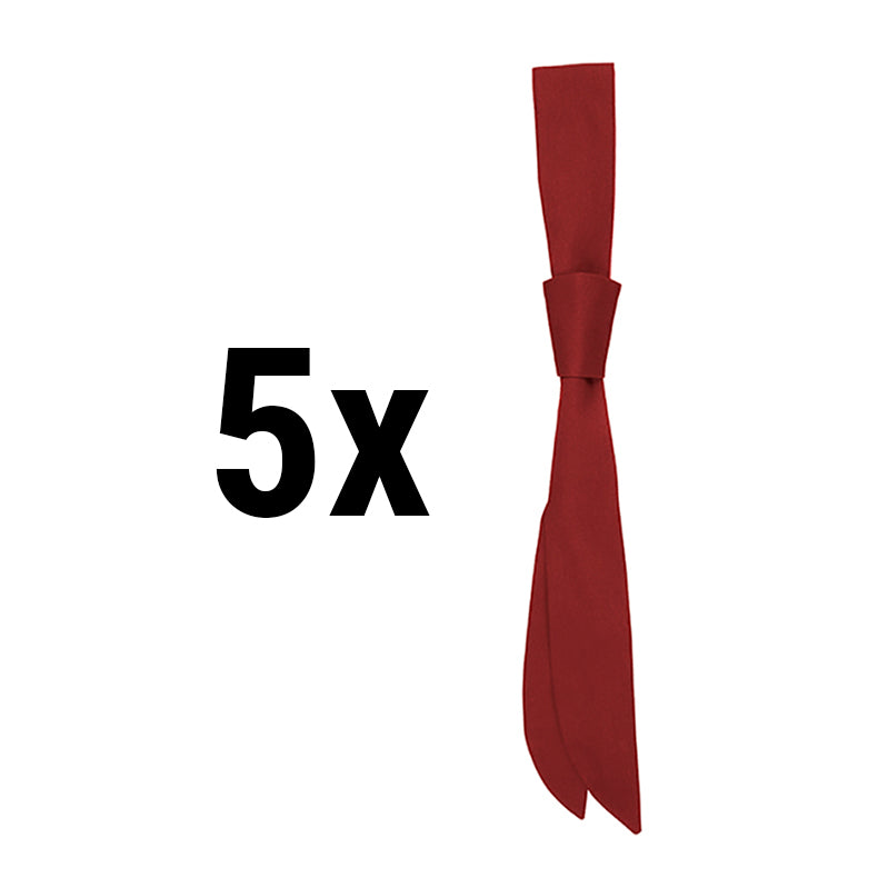 (5 stk) Serviceslips til kvinder - 94 x 5 cm - Vinrød