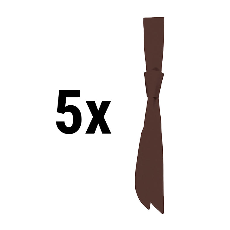 (5 stk) Serviceslips til kvinder - 94 x 5 cm - Lysebrun
