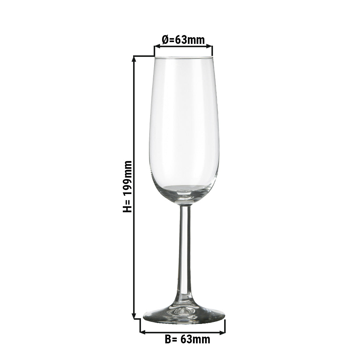 (6 stk.) Champagneglas - VENICE - 170 ml - Transparent