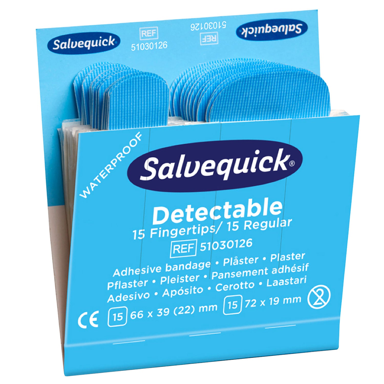 Tom gipsdispenser Salvequick® - inkl. 12 refill-indsatser