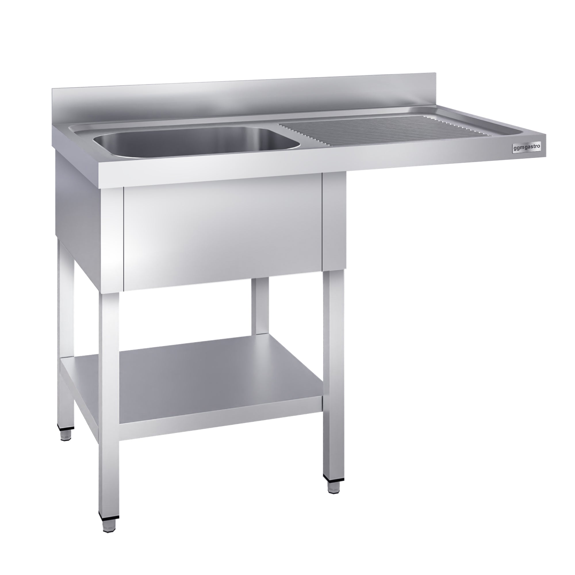 Vaskeborde med plads til opvaskemaskine 1,2m - 1 Vask til Venstre L 40 x B 40 x D 25 cm