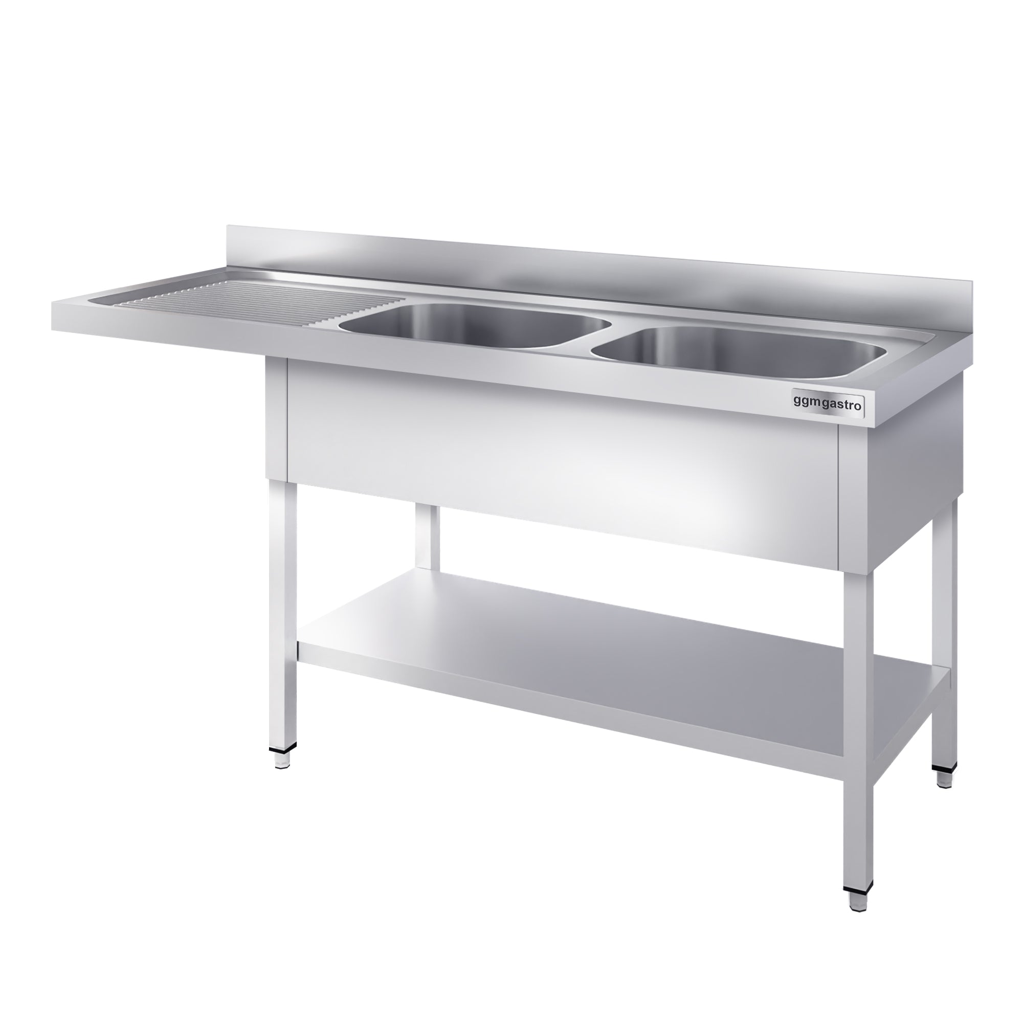 Vaskeborde med plads til opvaskemaskine 1,8m - 2 Vaske til Højre L 50 x B 50 x D 30 cm