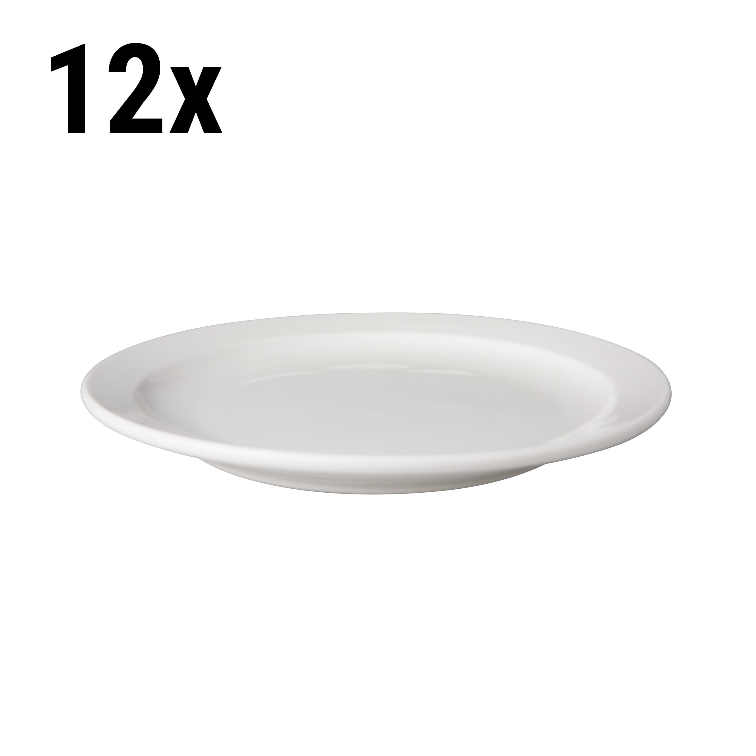 (12 stk.) Flad tallerken Mammoet - Ø 21 cm - Hvid