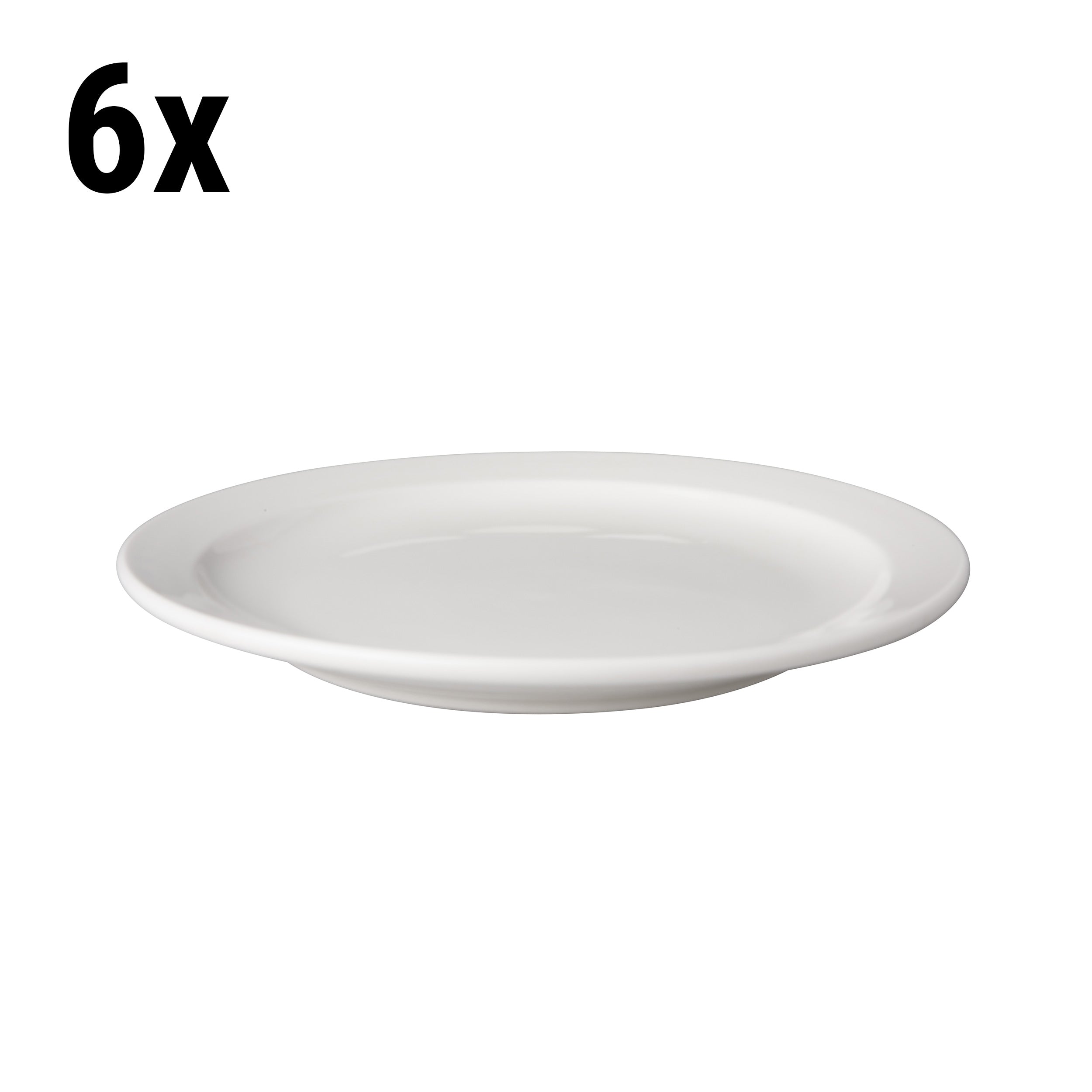 (6 stk.) Flad tallerken Mammoet - Ø 21 cm - Hvid