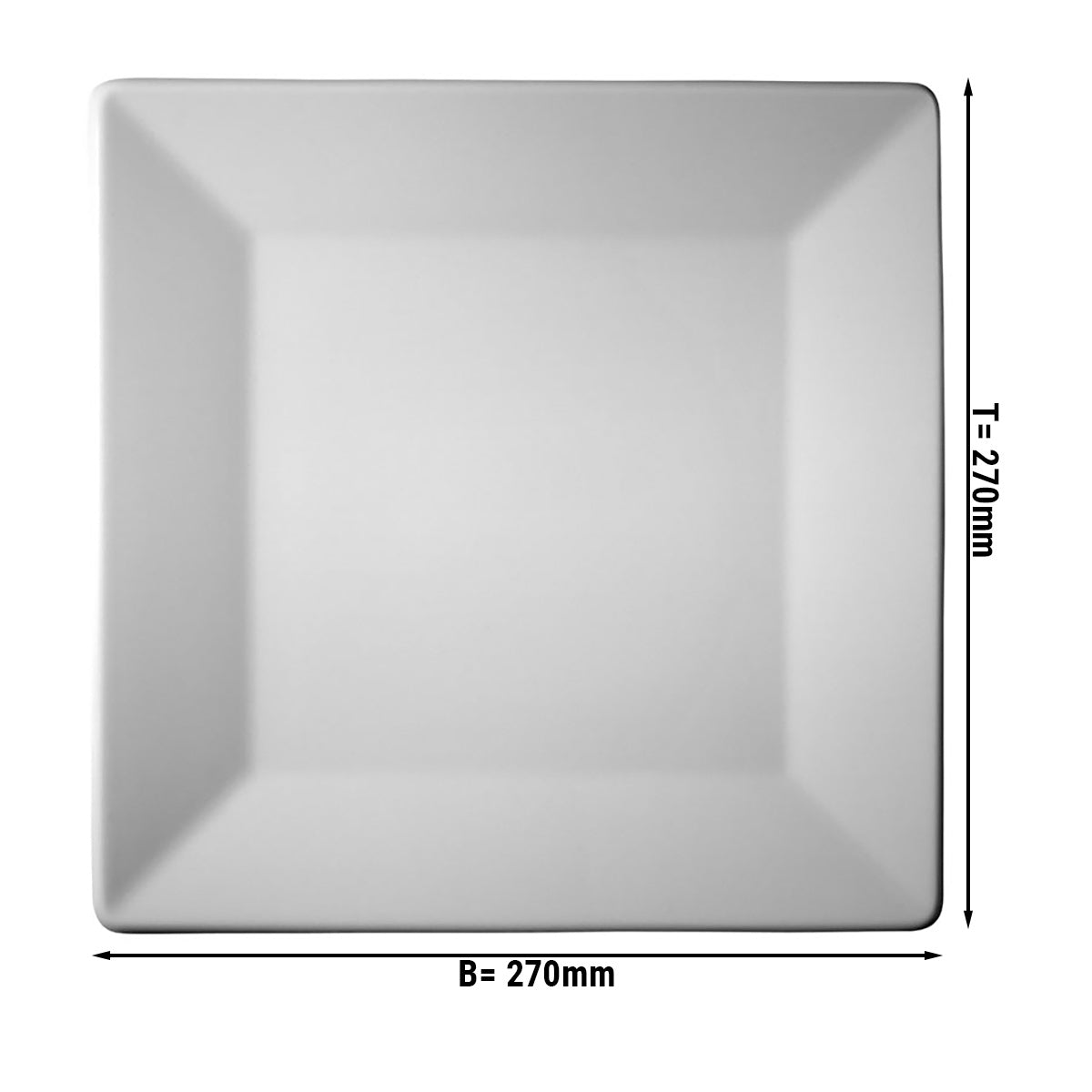 (12 stk.) MAYA - Plade flad og firkantet - 27 x 27 cm