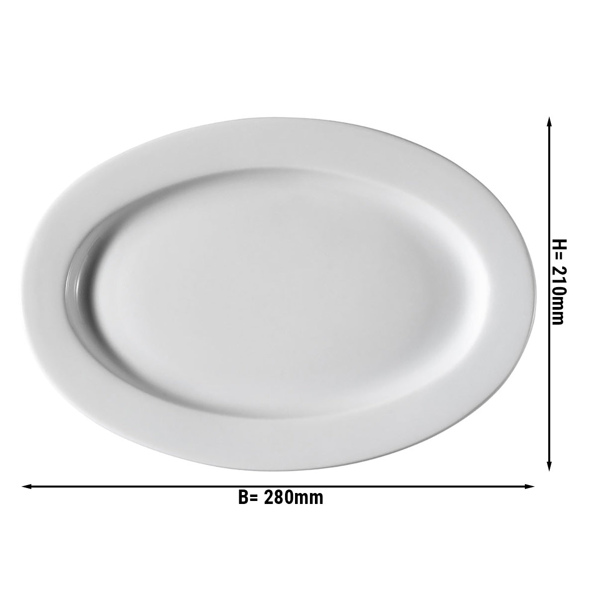 (24 stk.) PERA Hvid - oval plade - 28 cm
