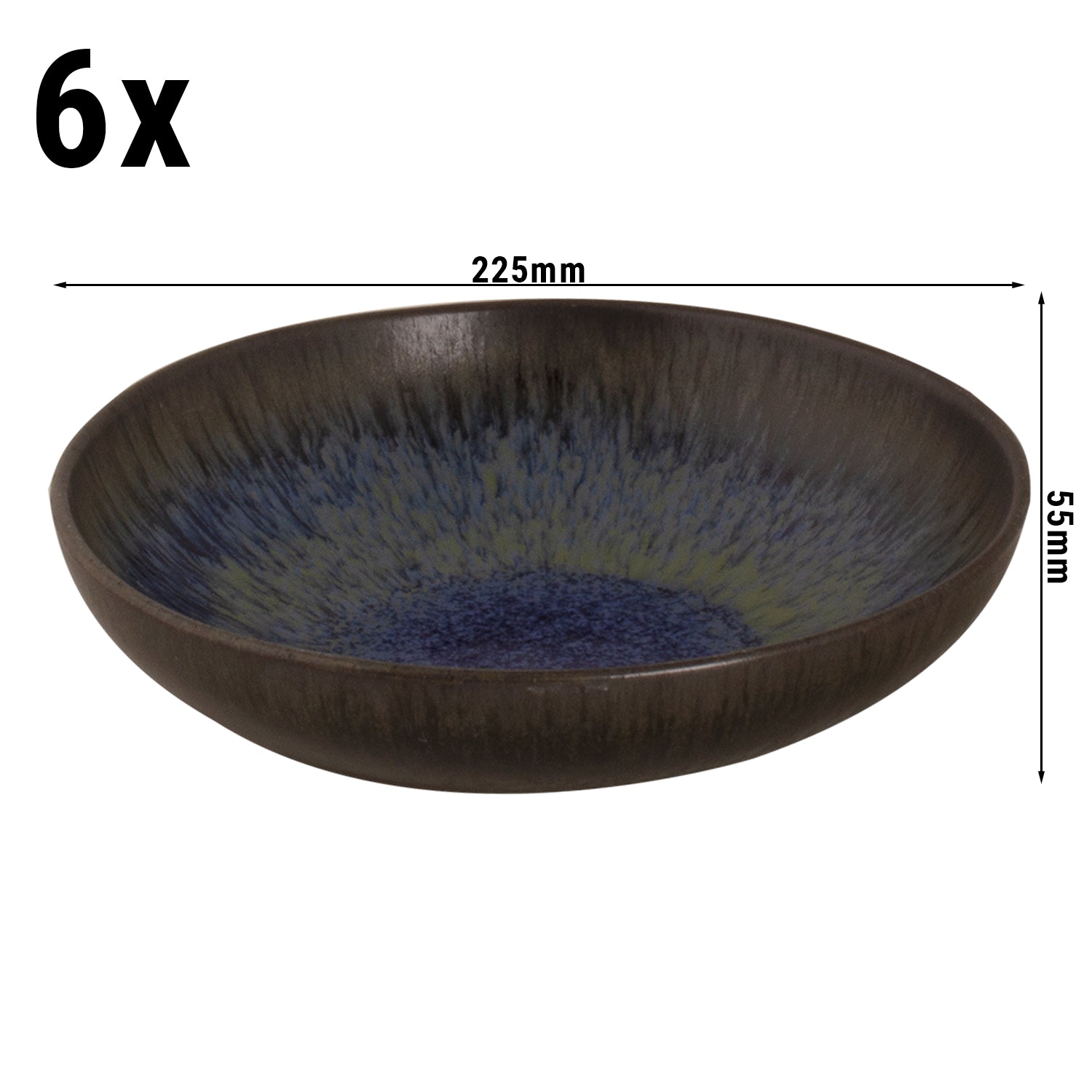 (6 stk.) TAMA - Dyb tallerken - Ø 22 cm - Blå