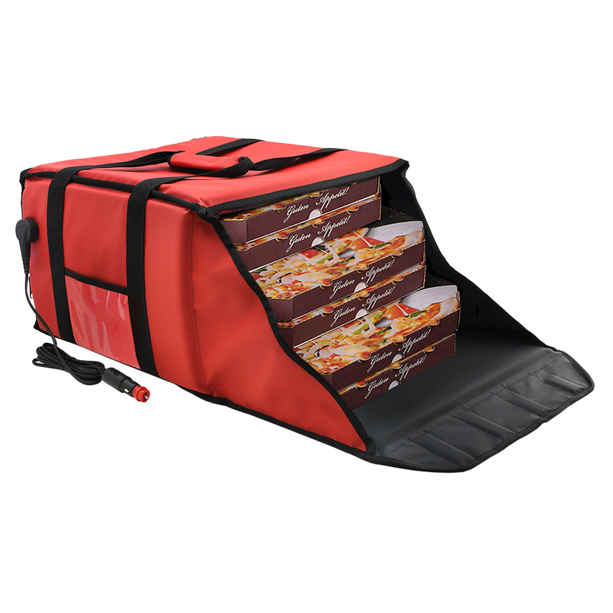 WarmBag/ Pizzabag PRO - 40 x 40 x 25 cm - elektrisk opvarmet - Rød