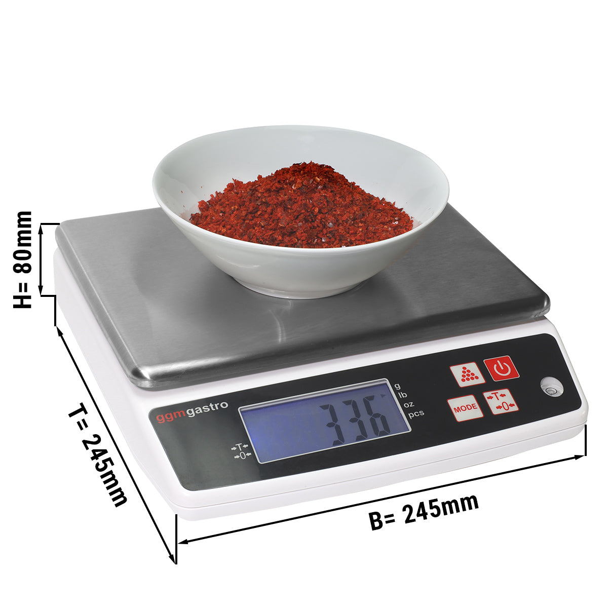 Digital køkkenvægt op til 10 kg / Nøjagtighed til: 1 g