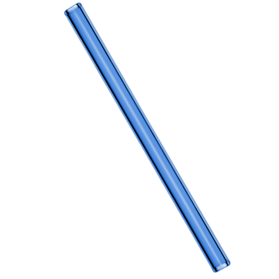 (50 stk.) Drikke sugerør af glas i blå - 20 cm - lige - inkl. Rengøringsbørste i nylon
