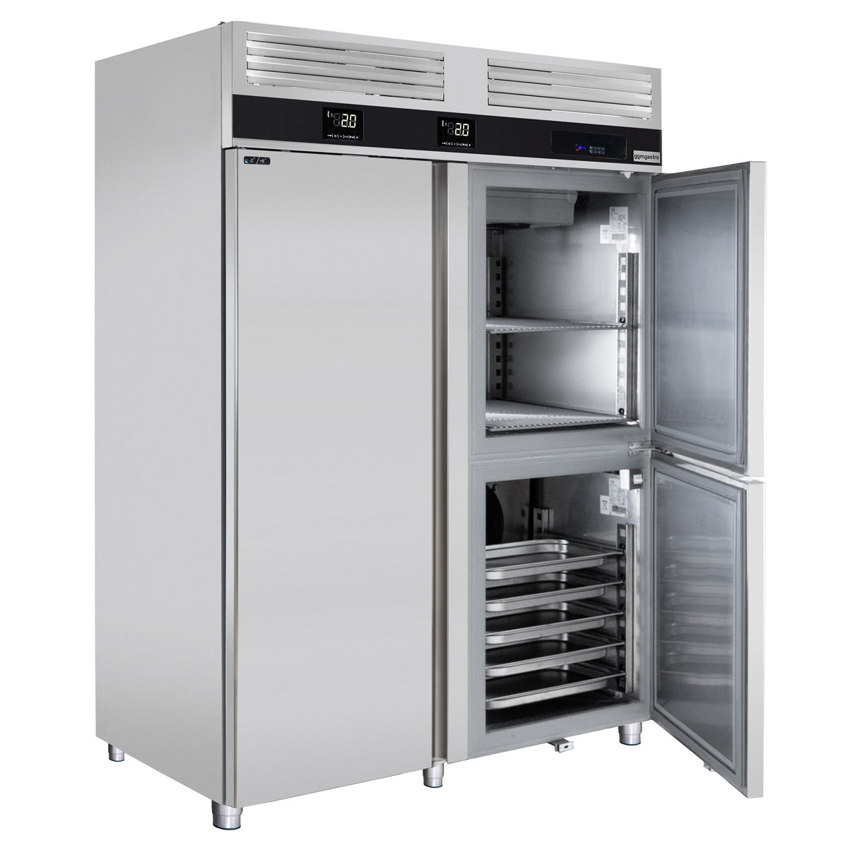 Køleskab og fryser kombination - 1,4 x 0,81 m - 1400 liter - med 3 døre