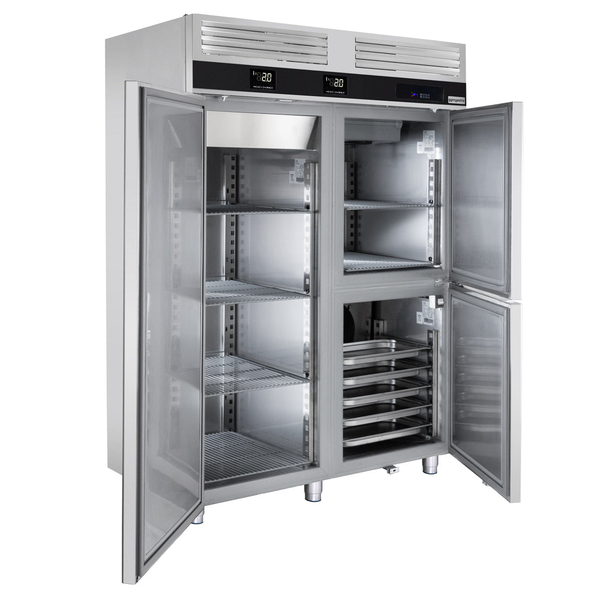Køleskab og fryser kombination - 1,4 x 0,81 m - 1400 liter - med 3 døre